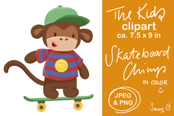 Download Kawaii Chimp Cute Monkey Boy Skateboard - Cute Collection