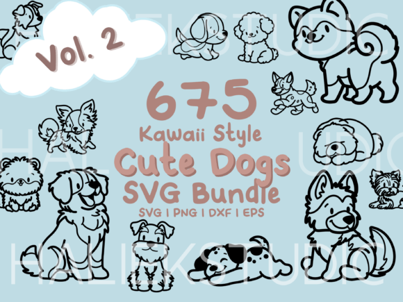 Download 675 Kawaii Cute Dogs SVG Illustrations - Cute Collection