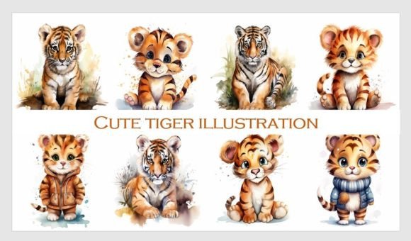 Download Cute Tiger Illustration - Cute Collection