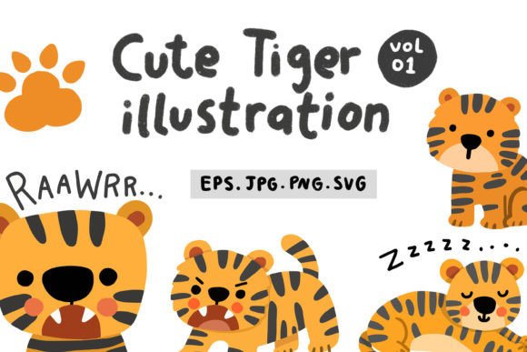 Download Cute Tiger Illustration Vol 01 - Cute Collection