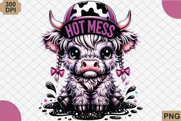 Download Hot Mess Cute Highland Cow Png - Cute Collection