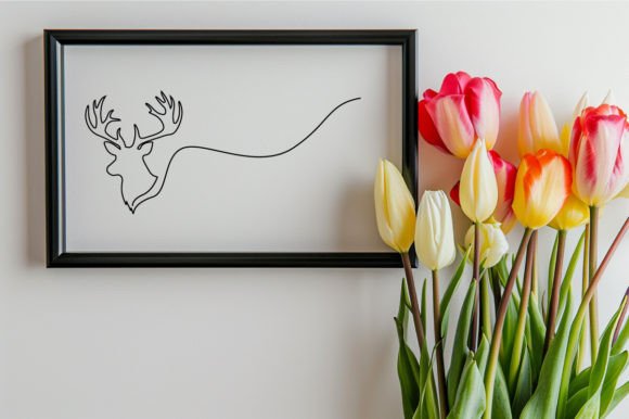 Download Line Art of Elegance Cute Deer Vector - Cute Collection
