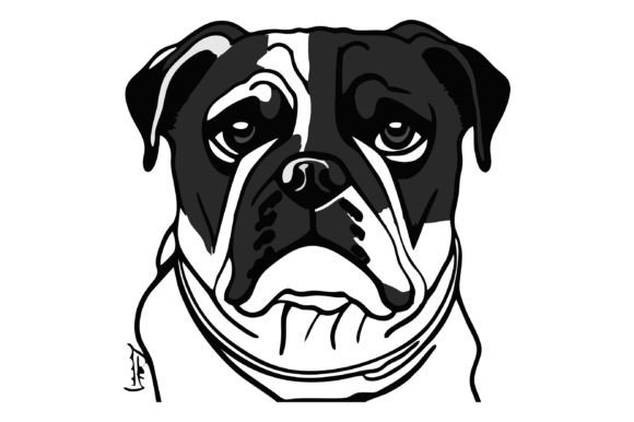 Download Buldog Head Line Art Design - Dog head line art Collection