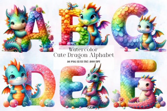 Download Cute Dragon Alphabet - Cute Collection