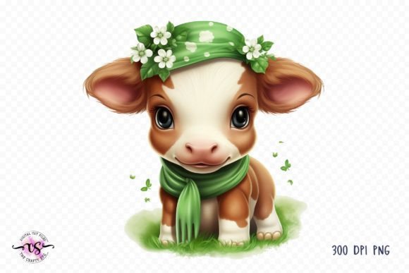 Download Cute St Patrick's Day Baby Cow Clipart - Cute Collection