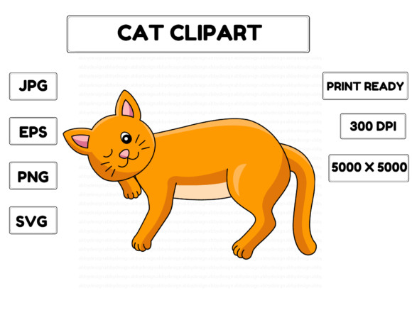 Download Cat Cartoon Colored Clipart Illustration - Cat cartoon Collection