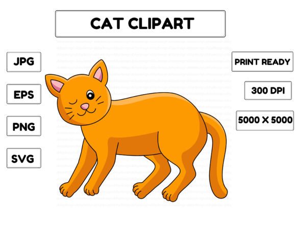 Download Cat Cartoon Colored Clipart Illustration - Cat cartoon Collection