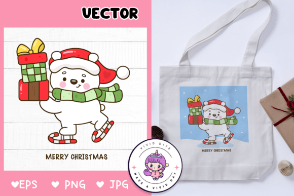 Download Cute Polar Bear Play Skate Christmas Box - Cute Collection