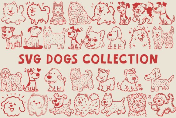 Download Cute Dog SVG Bundle – 30 SVG PNG Dogs - Cute Collection