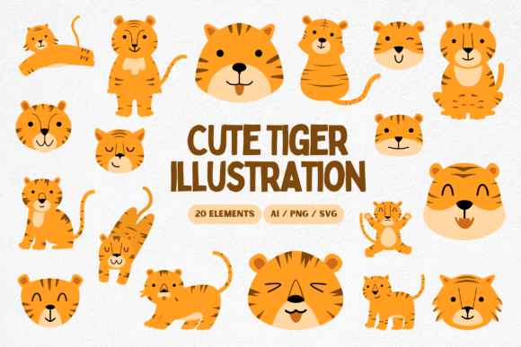 Download Cute Tiger Illustration - Cute Collection
