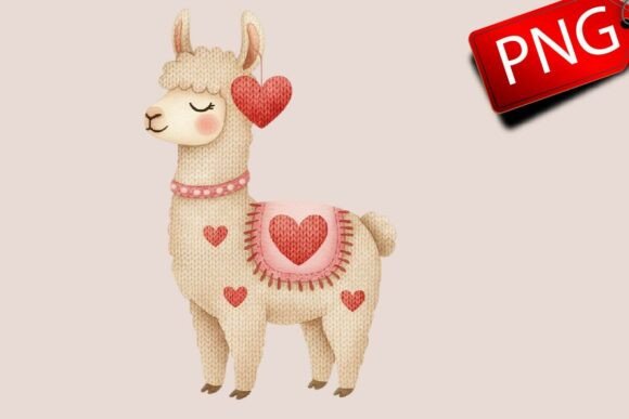 Download Faux Crochet Llama PNG Cute Valentine - Cute Collection
