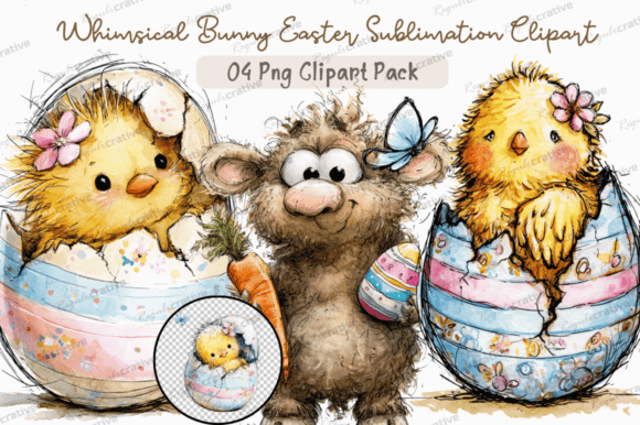 Download Whimsical Bunny Easter Clipart PNG,Cute - Cute Collection
