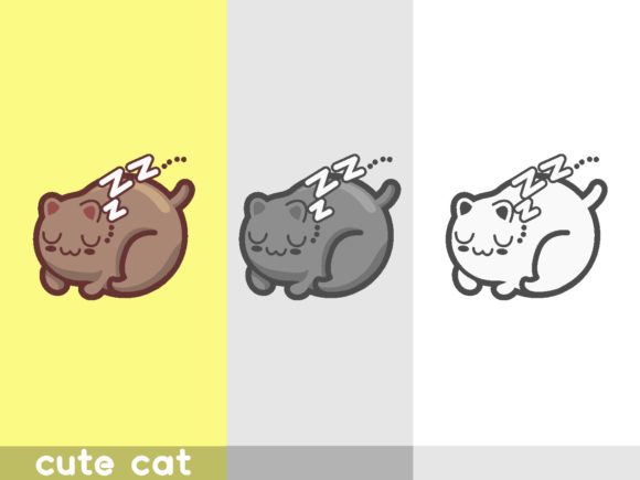 Download Vector Cute Cat Illustration "Sleep" - Cute Collection