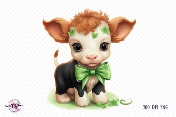 Download Cute St Patrick's Day Baby Cow Clipart - Cute Collection