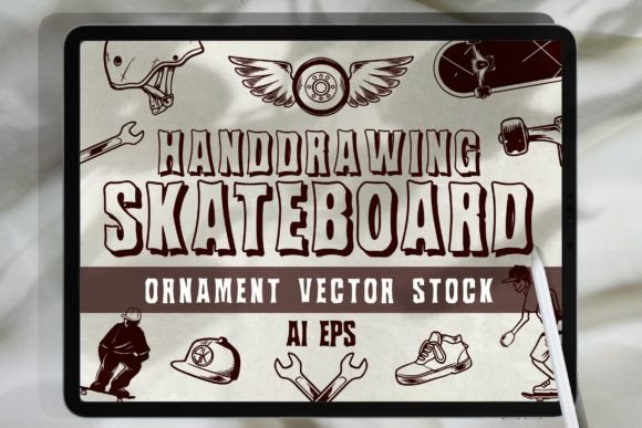 Download Hand Drawing Skateboard Vector Element - Drawing Collection